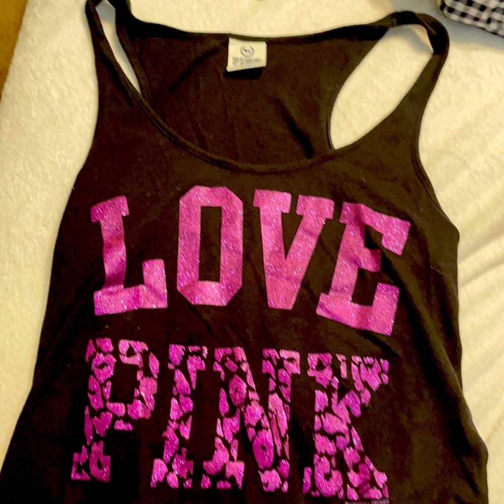 Victoria secret love pink purple sparkle tank